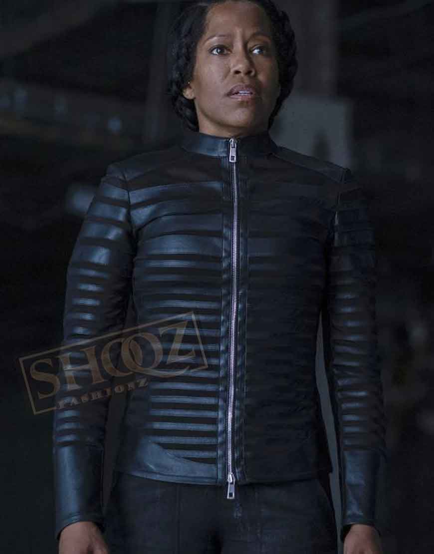 Watchmen Angela Abraham Black Leather Jacket